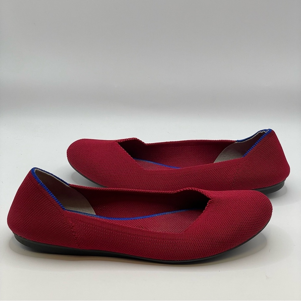 Rothy’s The Flat Red Round Toe Slip On Shoes Women’s Sz 8
